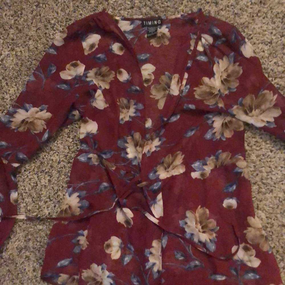 Sheer floral top